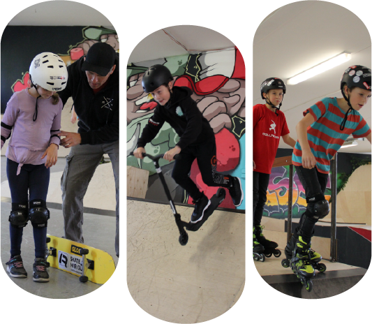 Kurse im Rollhouse für Skateboard, Stunt-Scooter und Inlineskate