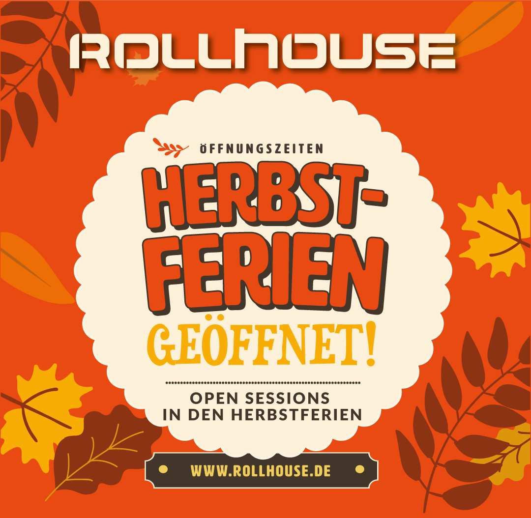 Plakat Herbstferien geöffnet im Rollhouse Lüdinghausen
